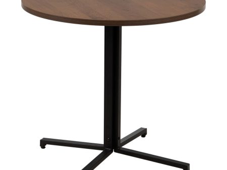 Table Black Natural MDF Wood 80 x 80 x 75 cm For Sale