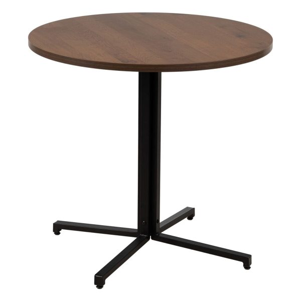 Table Black Natural MDF Wood 80 x 80 x 75 cm For Sale