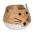 Basket Cat White Black Beige Natural Fibre 41 x 41 x 38 cm Online Sale