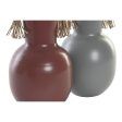 Vase DKD Home Decor 14 x 13 x 24 cm Grey Metal Terracotta (2 Units) Online Hot Sale