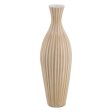 Vase White Beige Bamboo 20 x 20 x 64 cm Online Hot Sale