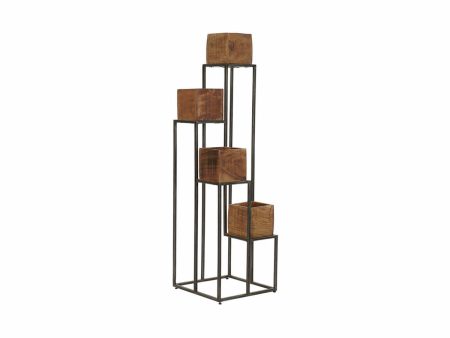 Planter DKD Home Decor Brown Black Multicolour Wood Metal Modern 40 x 40 x 120 cm 40 x 40 x 138 cm Fashion