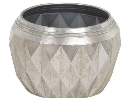 Planter Silver Iron 37,5 x 37,5 x 25,5 cm Hot on Sale