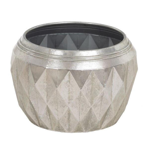 Planter Silver Iron 37,5 x 37,5 x 25,5 cm Hot on Sale