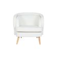 Armchair DKD Home Decor White Natural Wood 91 x 80 x 78 cm Cheap