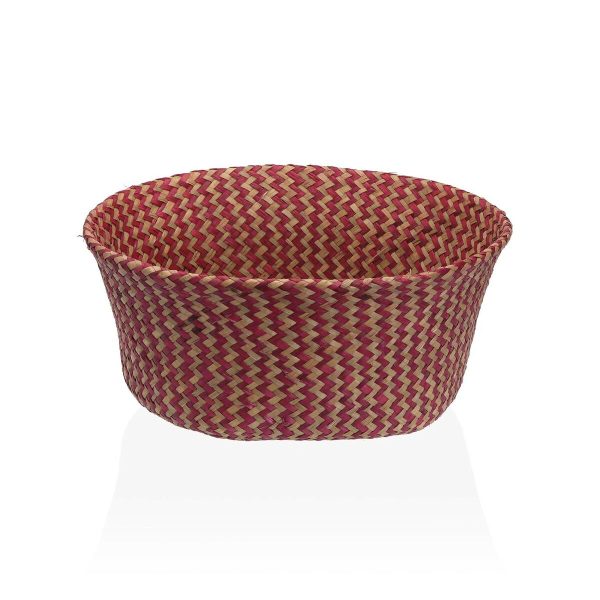 Decorative basket Versa Red Marine algae Ø 28 cm Sale