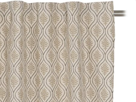 Curtain Beige Printed 140 x 270 cm For Discount