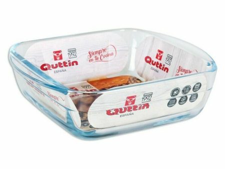 Baking tray Quttin 66603 1,1 L Glass Squared 1,1 L 19,7 x 16,8 x 5,6 cm (10 Units) Online