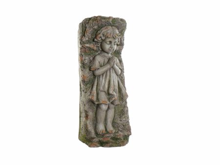 Planter DKD Home Decor Fibreglass Grey Angel (29 x 22 x 74 cm) Discount