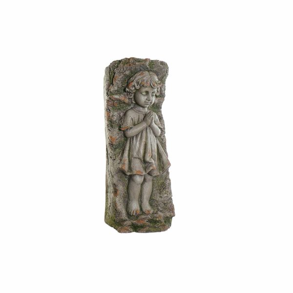 Planter DKD Home Decor Fibreglass Grey Angel (29 x 22 x 74 cm) Discount