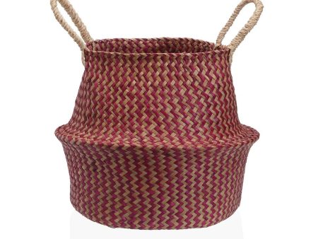 Decorative basket Versa Red Marine algae Ø 28 cm Sale