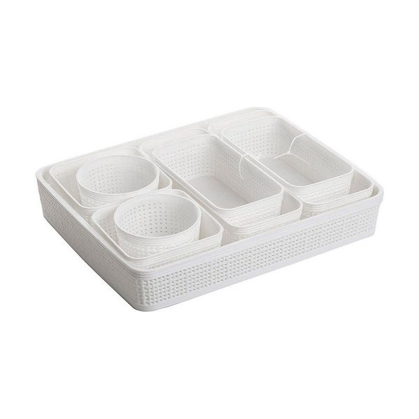 Basket set Dem Plastic 9 Pieces (34 x 28 x 6 cm) For Cheap