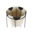 Planter DKD Home Decor Natural Black Metal Colonial Fibre (30 x 30 x 62 cm) Online now