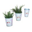 Set of Planters Romimex Multicolour Metal 3 Pieces Fashion