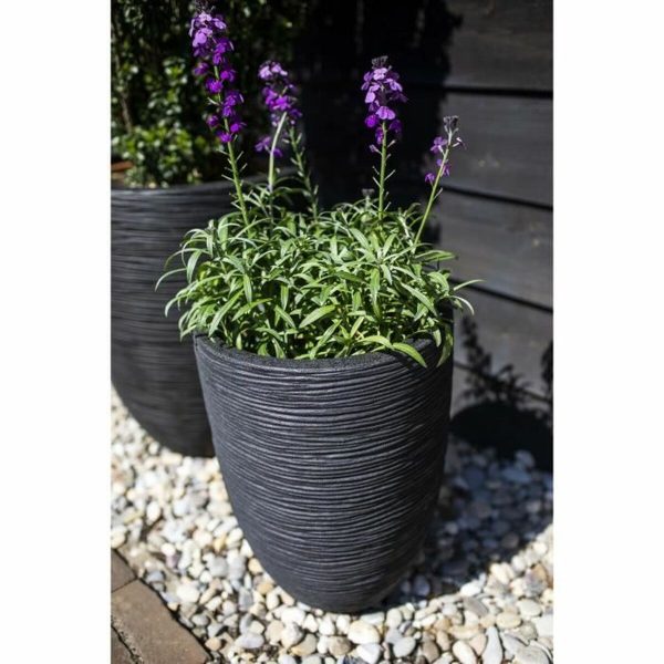 Planter Capi Europe Black Plastic Circular 34 x 34 x 46 cm For Cheap