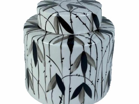 Tibor DKD Home Decor Porcelain Black White 17 x 17 x 16 cm Oriental Leaf of a plant Online