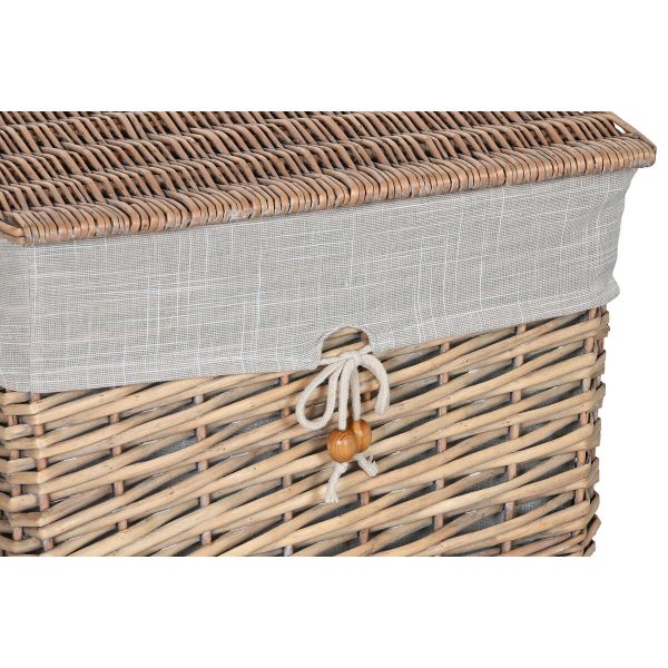 Basket set Home ESPRIT Beige Natural wicker 47 x 35 x 55 cm 5 Pieces Fashion