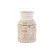 Vase Home ESPRIT White Natural Mango wood Colonial 15 x 15 x 38 cm Online Hot Sale