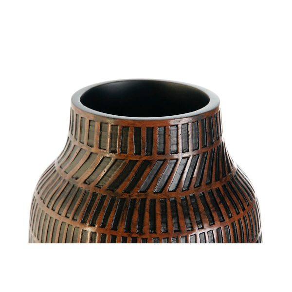 Vase Home ESPRIT Brown Black Resin Colonial 20 x 20 x 48 cm Supply