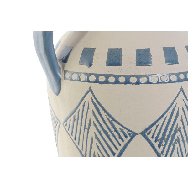 Vase Home ESPRIT Blue Brown Ceramic Mediterranean 22 x 18 x 36,5 cm 22 x 18 x 35 cm For Discount