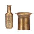 Vase Golden Metal 14 x 46 x 14 cm (4 Units) With relief For Cheap