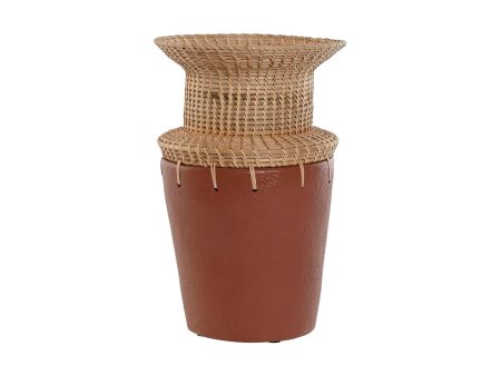 Vase Home ESPRIT Natural Terracotta 22 x 22 x 35 cm Online Sale