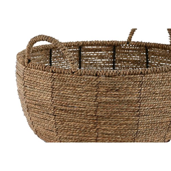 Set of Planters Home ESPRIT Brown Metal Fibre Tropical 34 x 33 x 15 cm Online