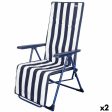 Sun-lounger Aktive White Navy Blue Reclining Striped 147 x 70 x 48 cm (2 Units) Supply