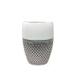 Vase Romimex White Silver Ceramic 15 x 24 x 9 cm Discount