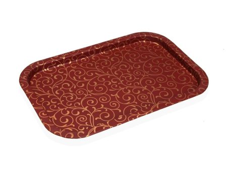 Tray Versa Serpentine Red Metal 32 x 1,5 x 34 cm Discount