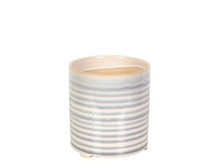 Plant pot Romimex Blue White Ceramic 15 x 16 x 15 cm Discount