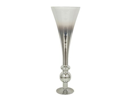 Vase Alexandra House Living Transparent Silver Glass 25 x 80 x 25 cm Supply