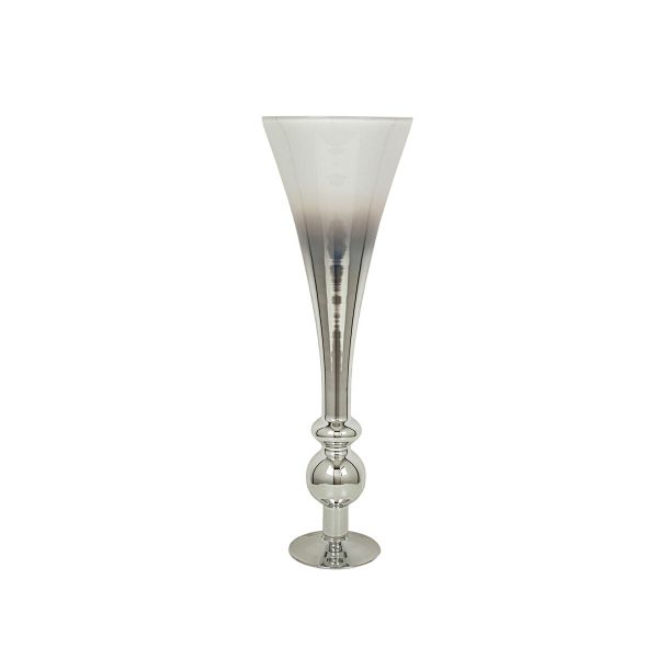 Vase Alexandra House Living Transparent Silver Glass 25 x 80 x 25 cm Supply