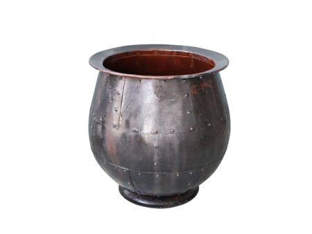 Planter Romimex Black Metal 63 x 64 x 63 cm Hot on Sale