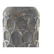 Vase DKD Home Decor Aged finish Grey Golden Metal Oriental 19 x 19 x 47 cm on Sale