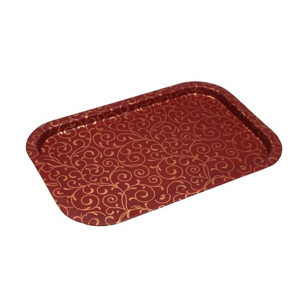 Tray Versa Serpentine Red Metal 32 x 1,5 x 34 cm Discount