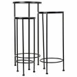 Flower Pot Stand Alexandra House Living Black Iron Tile 30 x 68 x 30 cm 3 Pieces Supply