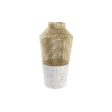 Vase DKD Home Decor Grey Golden Metal Modern 25 x 25 x 48 cm Online now