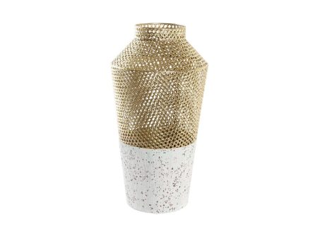 Vase DKD Home Decor Grey Golden Metal Modern 25 x 25 x 48 cm Online now