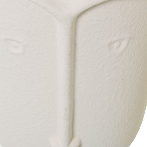 Vase Alexandra House Living Ecru Ceramic Face 13 x 13 x 25 cm Online now