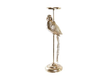 Candle Holder DKD Home Decor Champagne Aluminium Parrot (21 x 21 x 72 cm) Discount