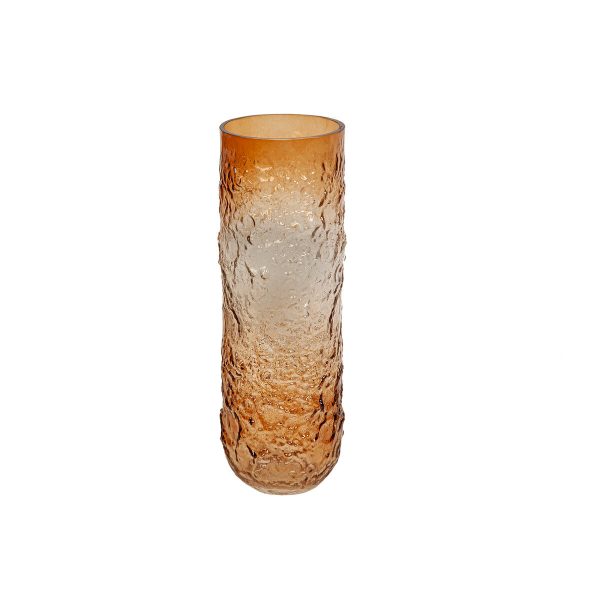 Vase Romimex Amber Glass 10 x 30 x 10 cm For Sale