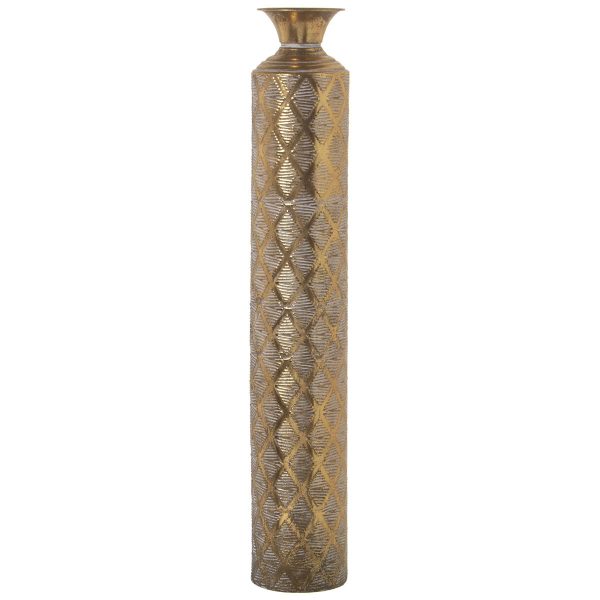 Vase Alexandra House Living Golden Metal 13 x 13 x 76 cm Online