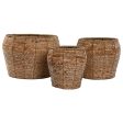 Set of Planters Home ESPRIT Natural Metal Fibre Tropical 32 x 32 x 25 cm Discount