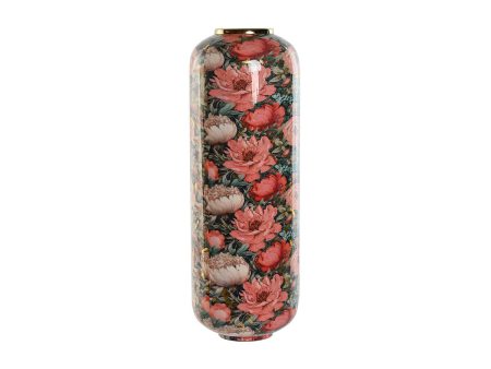 Vase Home ESPRIT Multicolour Pink Metal 25 x 25 x 69,3 cm Online Sale