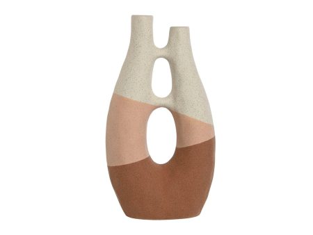 Vase Home ESPRIT Tricolour Ceramic Abstract 22 x 11 x 41 cm Cheap