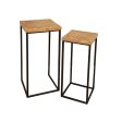 Tables set Romimex Black black Wood Metal 2 Pieces Supply