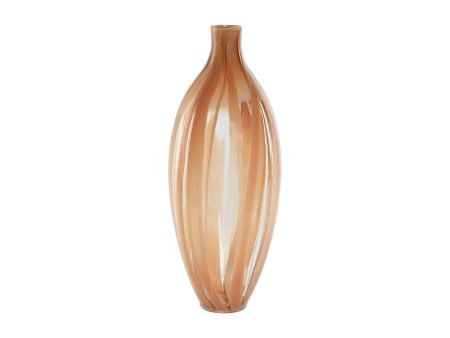 Vase Home ESPRIT Peach Crystal Modern 17,5 x 17,5 x 44 cm on Sale