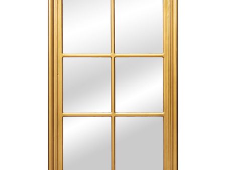 Wall mirror Alexandra House Living Golden Window Rectangular Discount