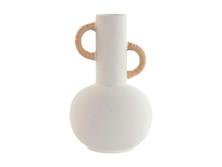 Vase Home ESPRIT White Natural Stoneware 15,5 X 15 X 24 cm Sale